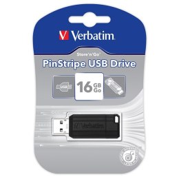 Pamięć Pendrive VERBATIM 16GB USB 2.0 czarny PINSTRIPE 49063