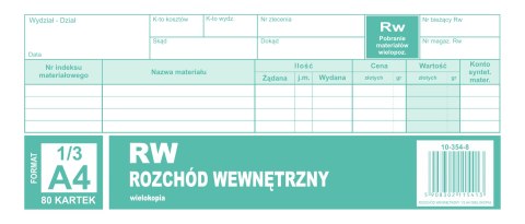 Pobranie materiałów wewnętrzne RW 1/3 A4, 80 kartek wielokopia, 10-354-8 DOTTS