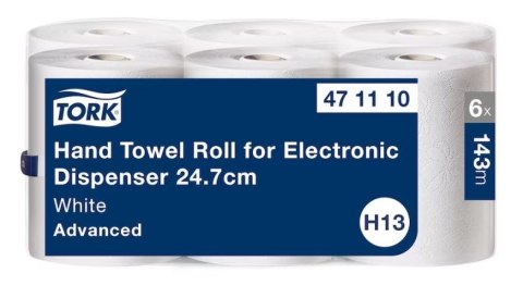 Ręcznik w roli TORK Lotus enMotion do dozowników elektronicznych, (6 rolek), 2 warstwy, makulatura, 143m, system H13 471110