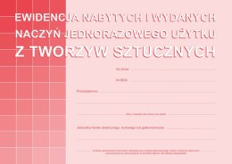 S-210-3 Ewidencja nabytych i wydanych naczyń jednorazowego użytku z tworzyw sztucznych A5 MICHALCZYK I PROKOP
