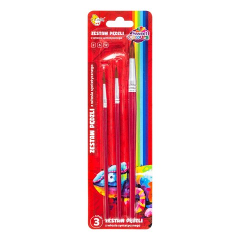 Zestaw pędzli 3 sztuki z włosia syntetycznego (nr: 2,6,12) 60768 OTOCKI