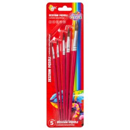 Zestaw pędzli 5 sztuk z włosia naturalnego (nr: 2,4,8,10,16) 60751 OTOCKI