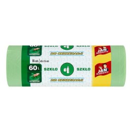 JAN NIEZBĘDNY Worki LD Ekologiczne zielone zawiązywane 60l 16 szt. 40777