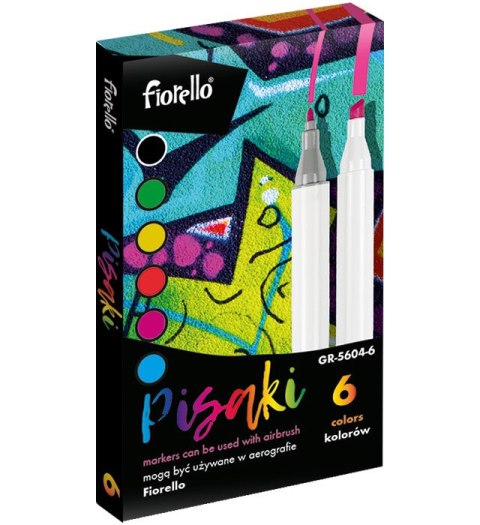 Markery wymienne Airbrush 6 kol. Fiorello GR-5604-6