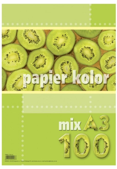 Papier ksero A3 80g mix kolorów (100 arkuszy) KRESKA