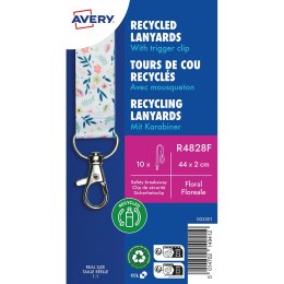 Smycze z recyklingowanego PET, 10 szt.; 20 x 440 mm; wzór kwiatowy, R4828F