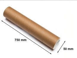 Tuba kartonowa z zatyczkami na B1 50mmx750mm