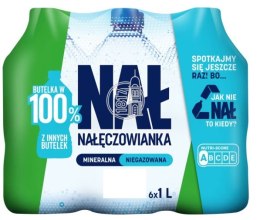 Woda NAŁĘCZOWIANKA niegazowana 1.0L butelka PET zgrzewka 6 szt. KAUCJA