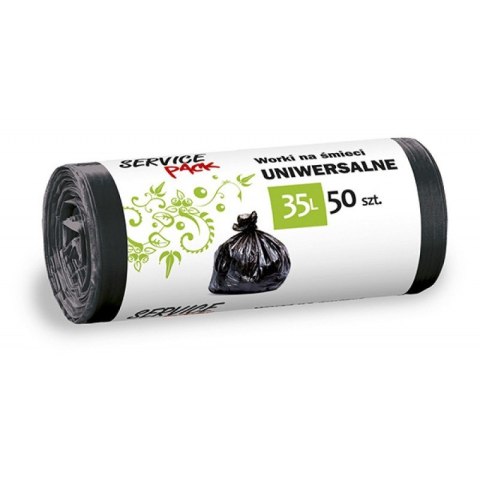 Worki na śmieci STELLA, HDLD, 35 l, 50 szt., czarne, ST-HR-033706
