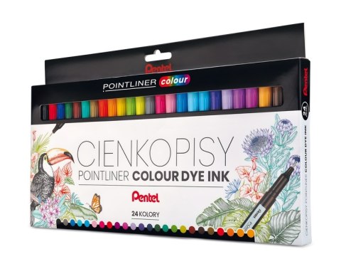 Zestaw cienkopisów pointliner colour, (24 szt.), S40-ST24PL PENTEL