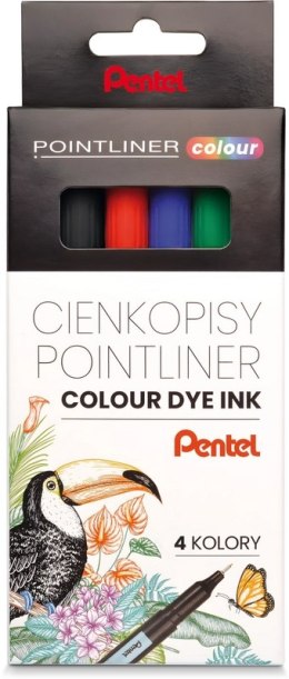 Zestaw cienkopisów pointliner colour, (4 szt.), S40-ST4PL PENTEL