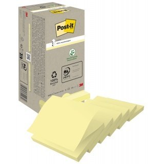 Ekologiczne karteczki samoprzylepne Post-it_ Z-Notes z certyfikatem PEFC Recycled, Żółte, 76x76mm, 16 bloczków po 100 ka